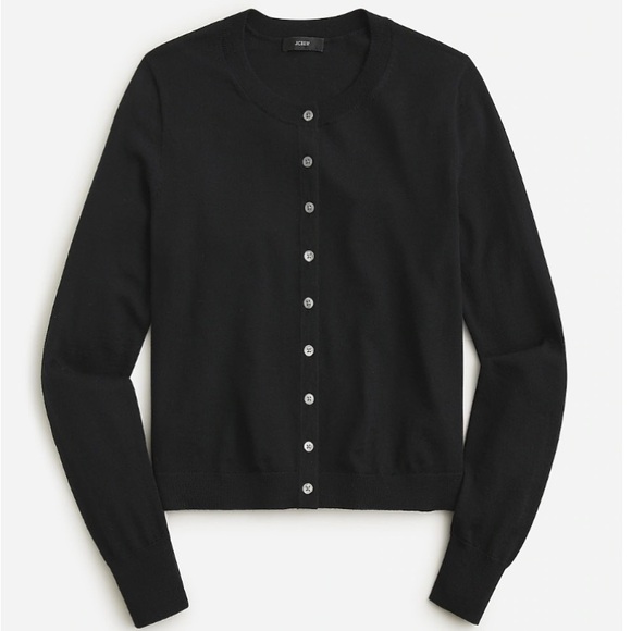 J. Crew Sweaters - J. Crew Classic Black Cardigan lightweight Merino wool